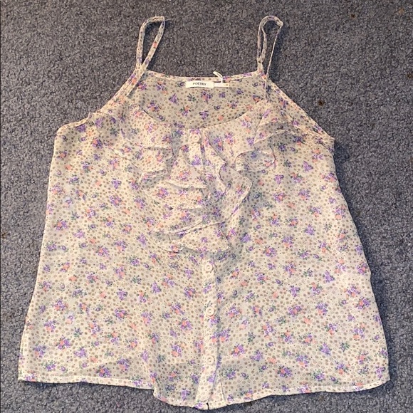 Floral Ruffle Tank top - Picture 1 of 3